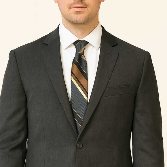 Elegant Striped Tie in Black and Gold - Picture 1 of 4